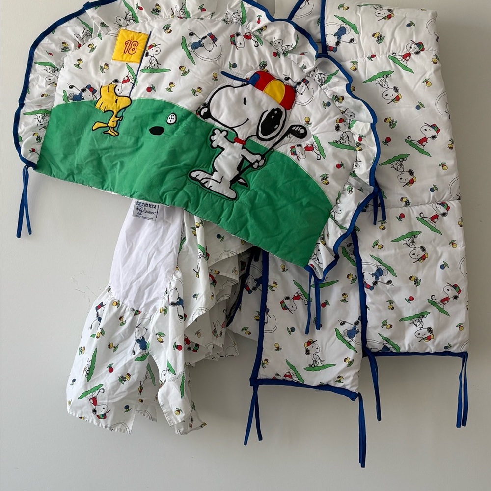 NWOT Vintage Snoopy baby bedding set GOLF theme - Picture 4 of 7